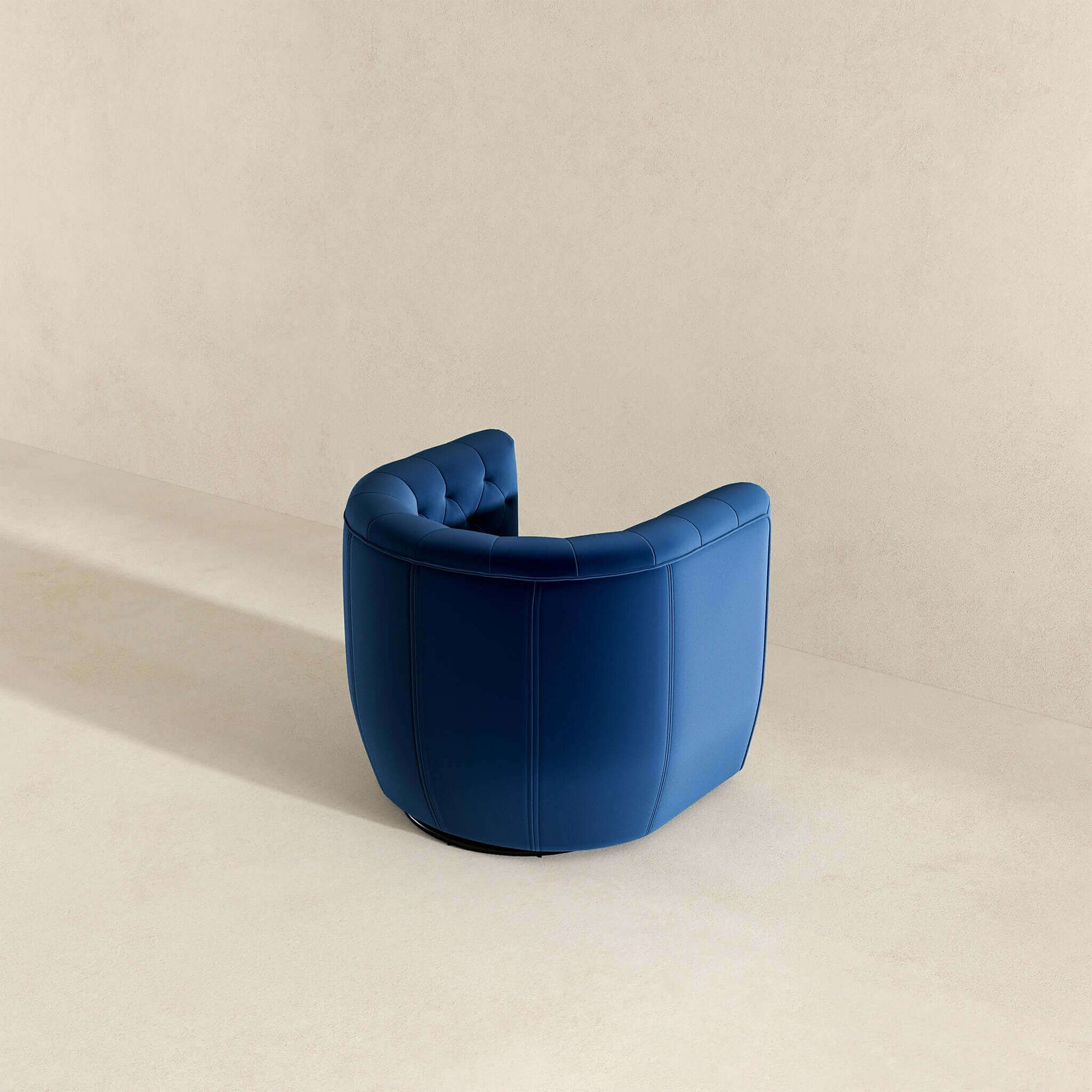 Luxury Dark Blue Velvet Swivel Chair for Elegant Living Spaces