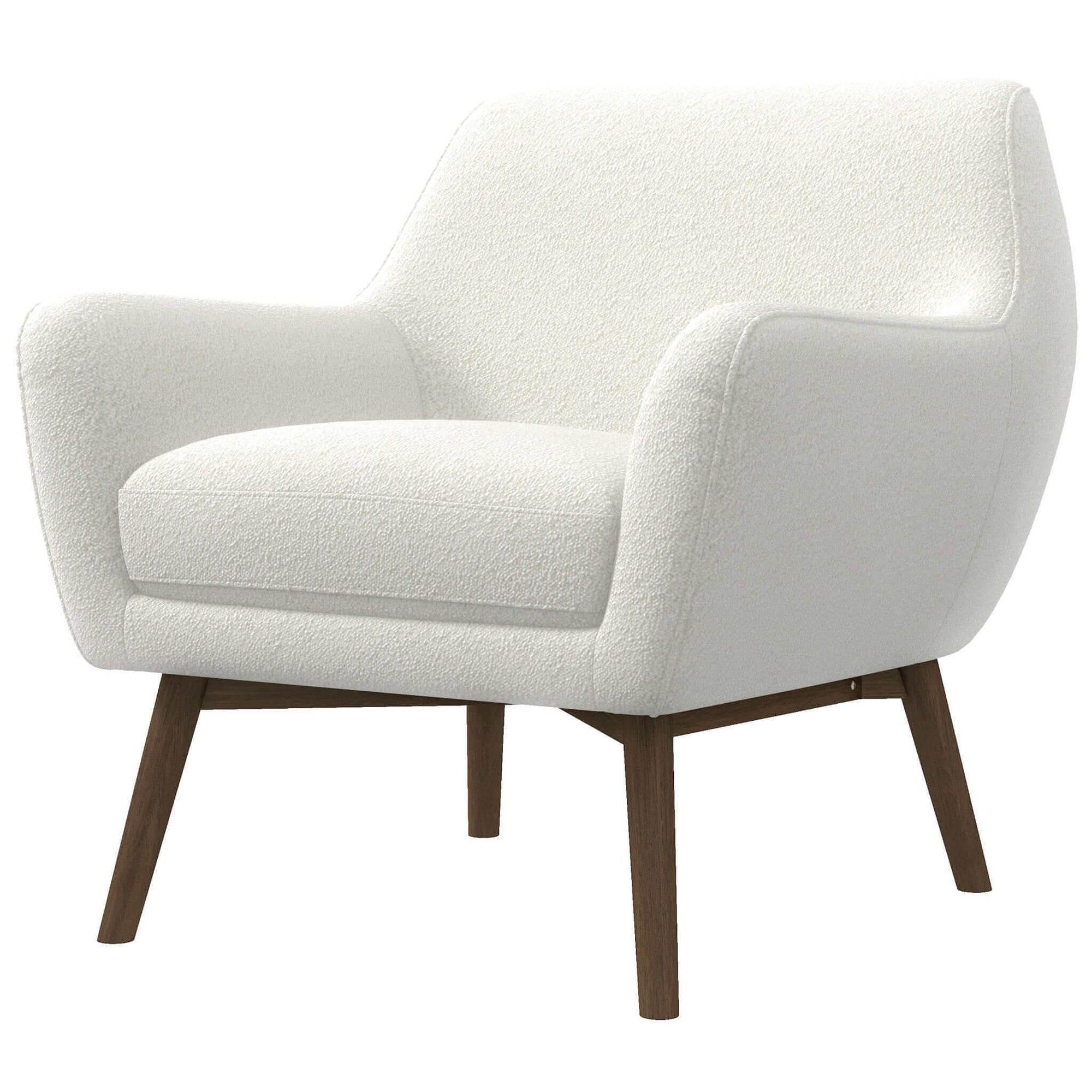 Luxury White Boucle Lounge Chair for Elegant Living Spaces