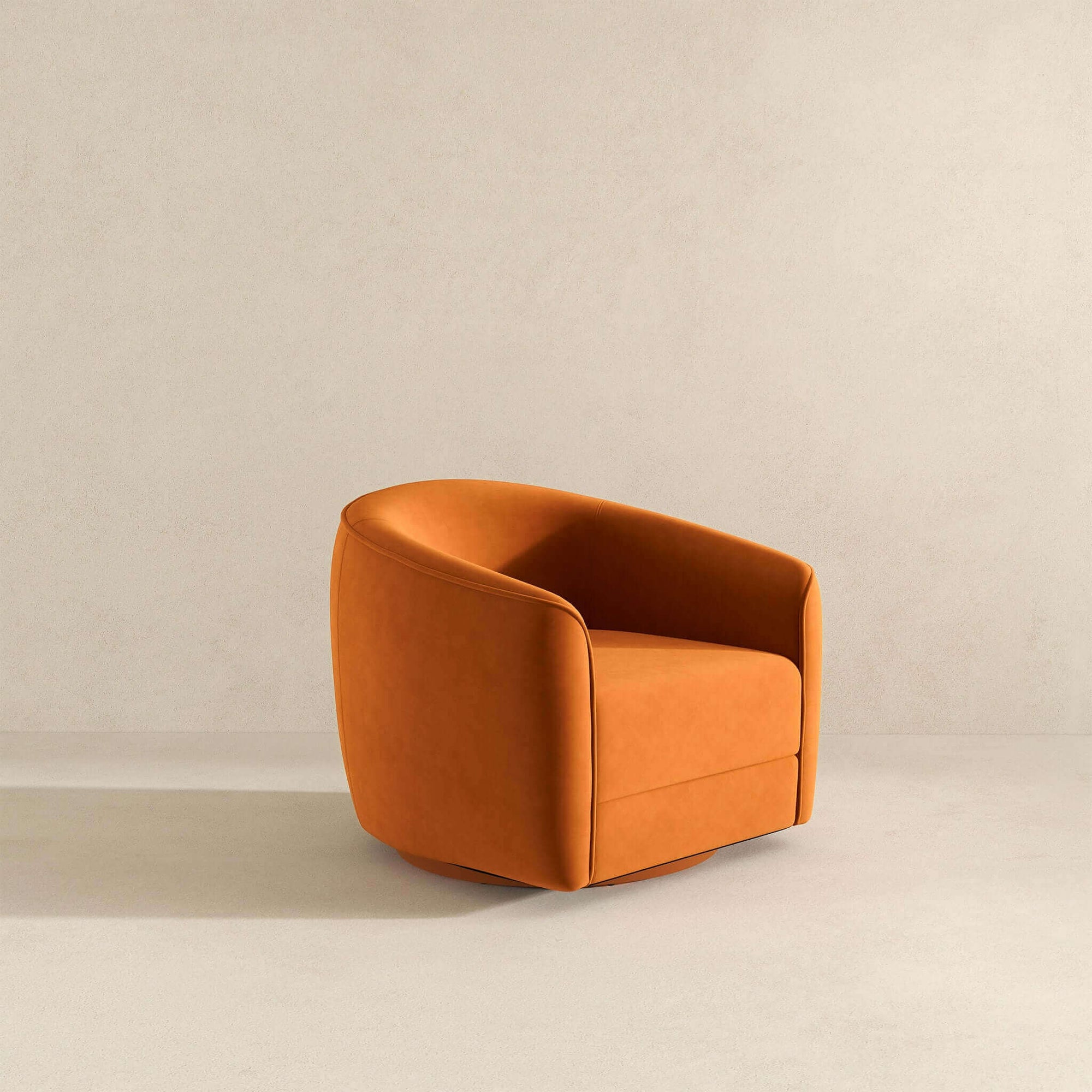 Luxury Burnt Orange Velvet Swivel Chair for Stylish Living Spaces