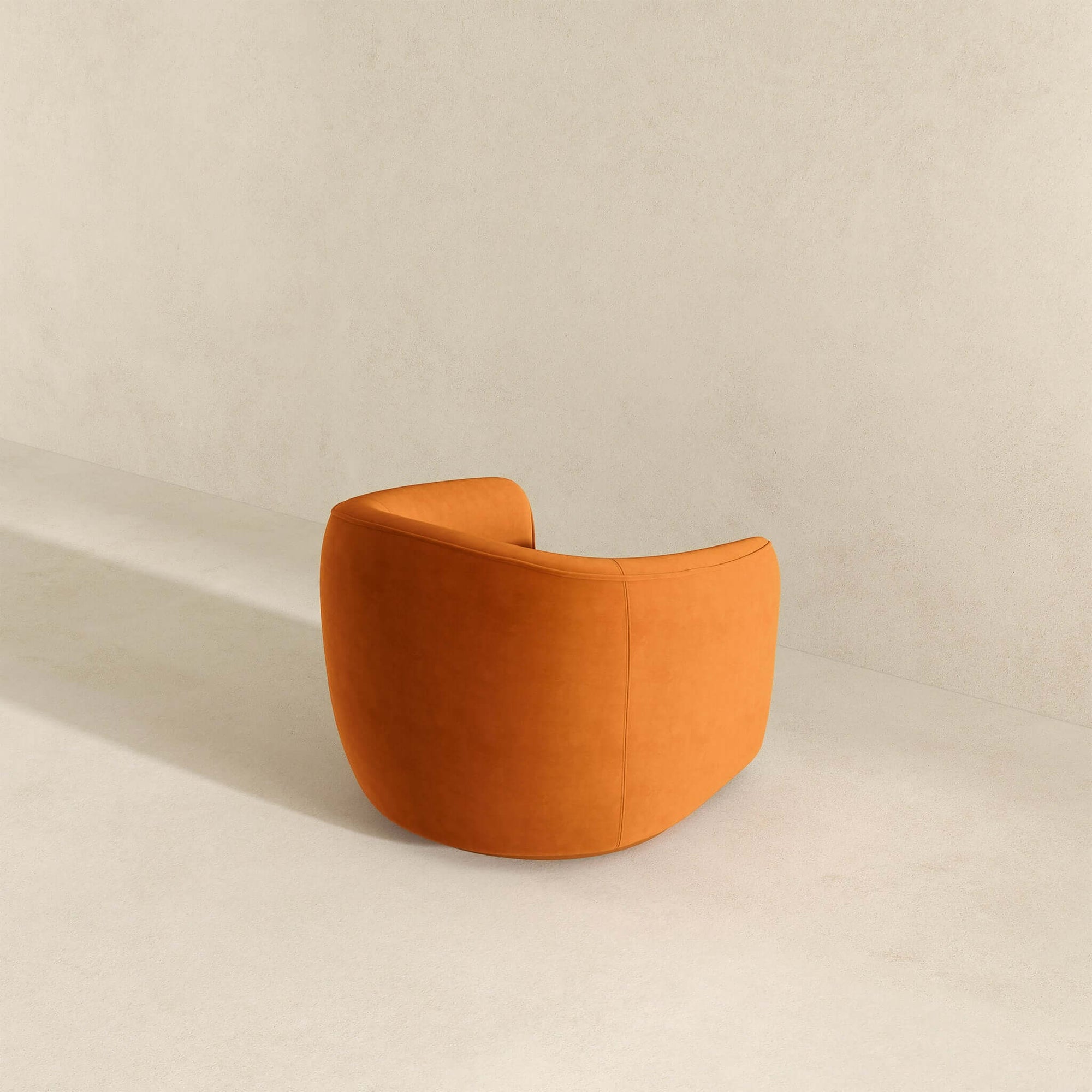 Luxury Burnt Orange Velvet Swivel Chair for Stylish Living Spaces