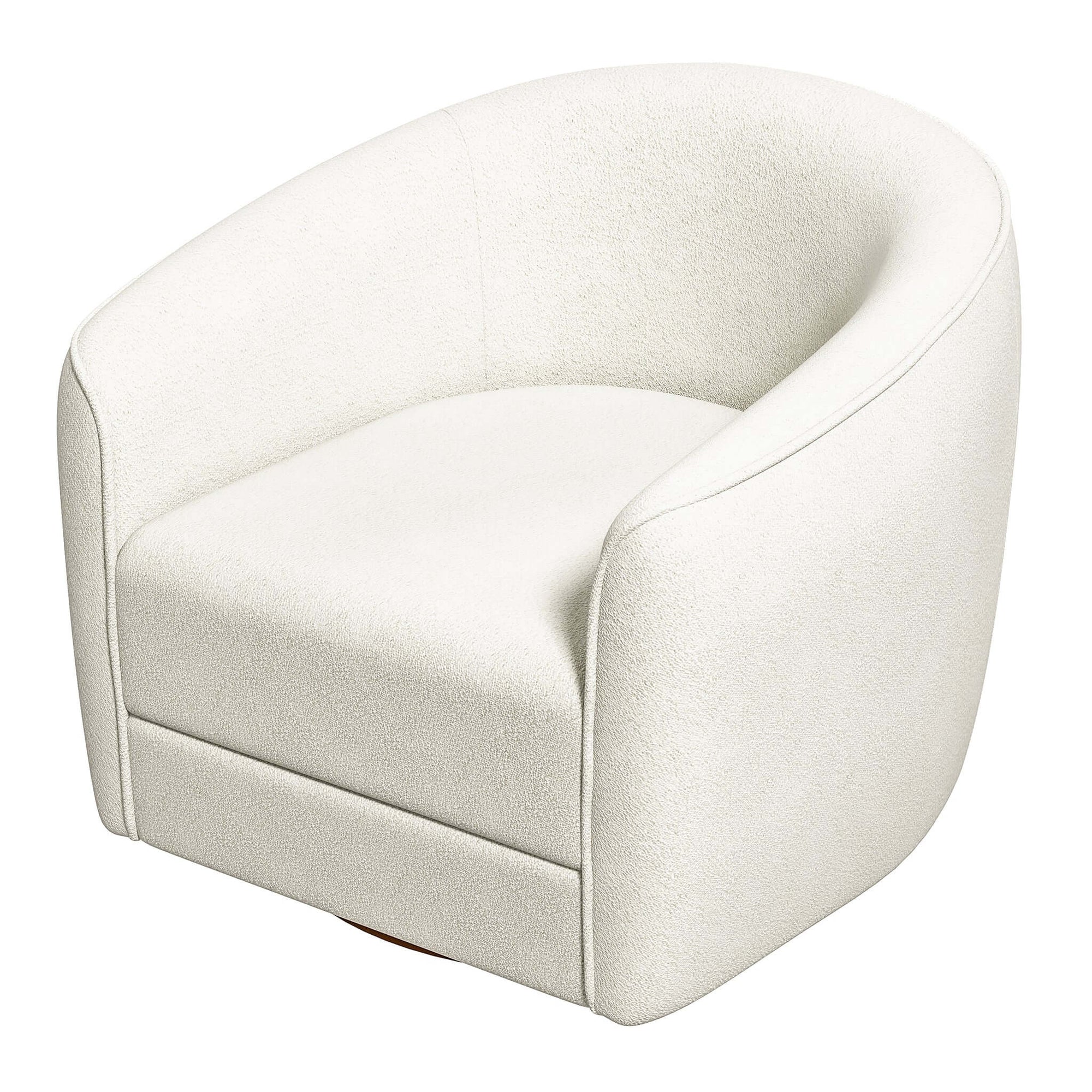 Luxury Beige Boucle Swivel Chair for Elegant Living Spaces