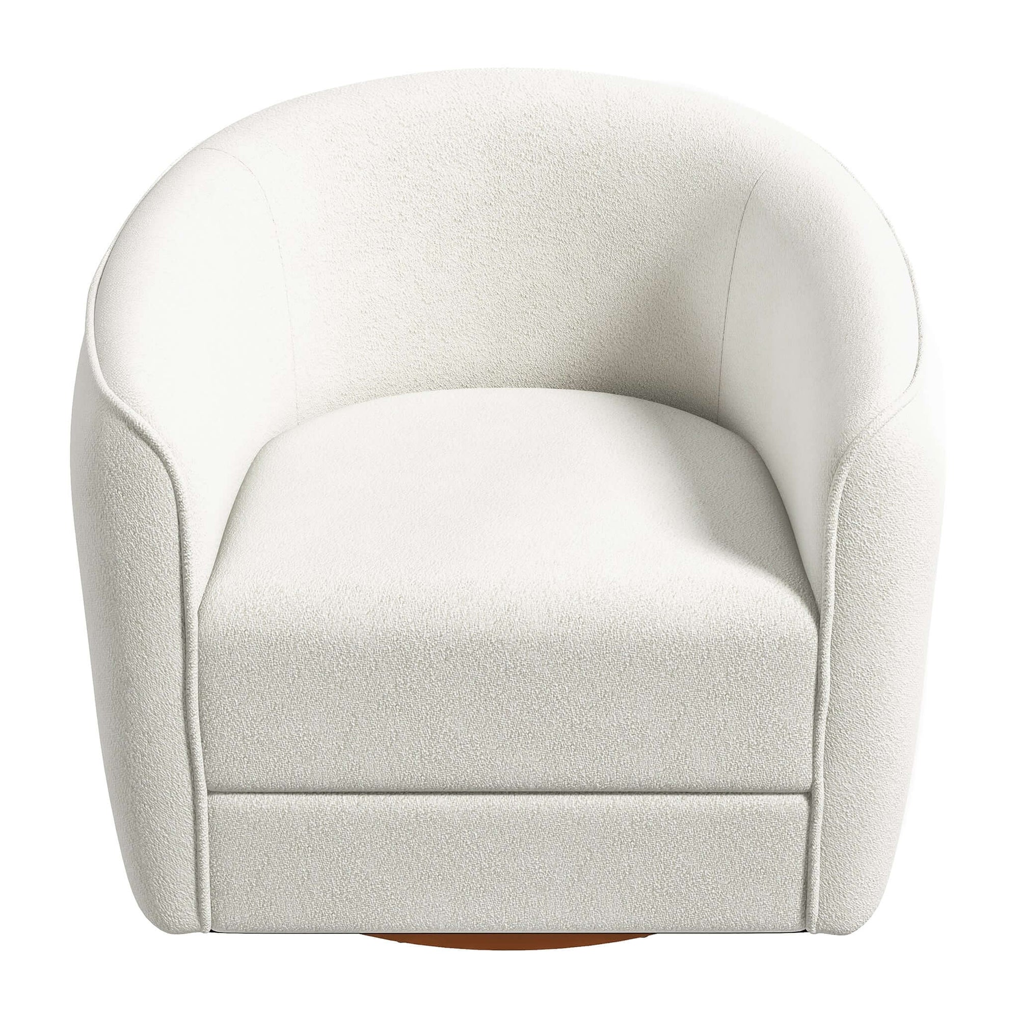 Luxury Beige Boucle Swivel Chair for Elegant Living Spaces