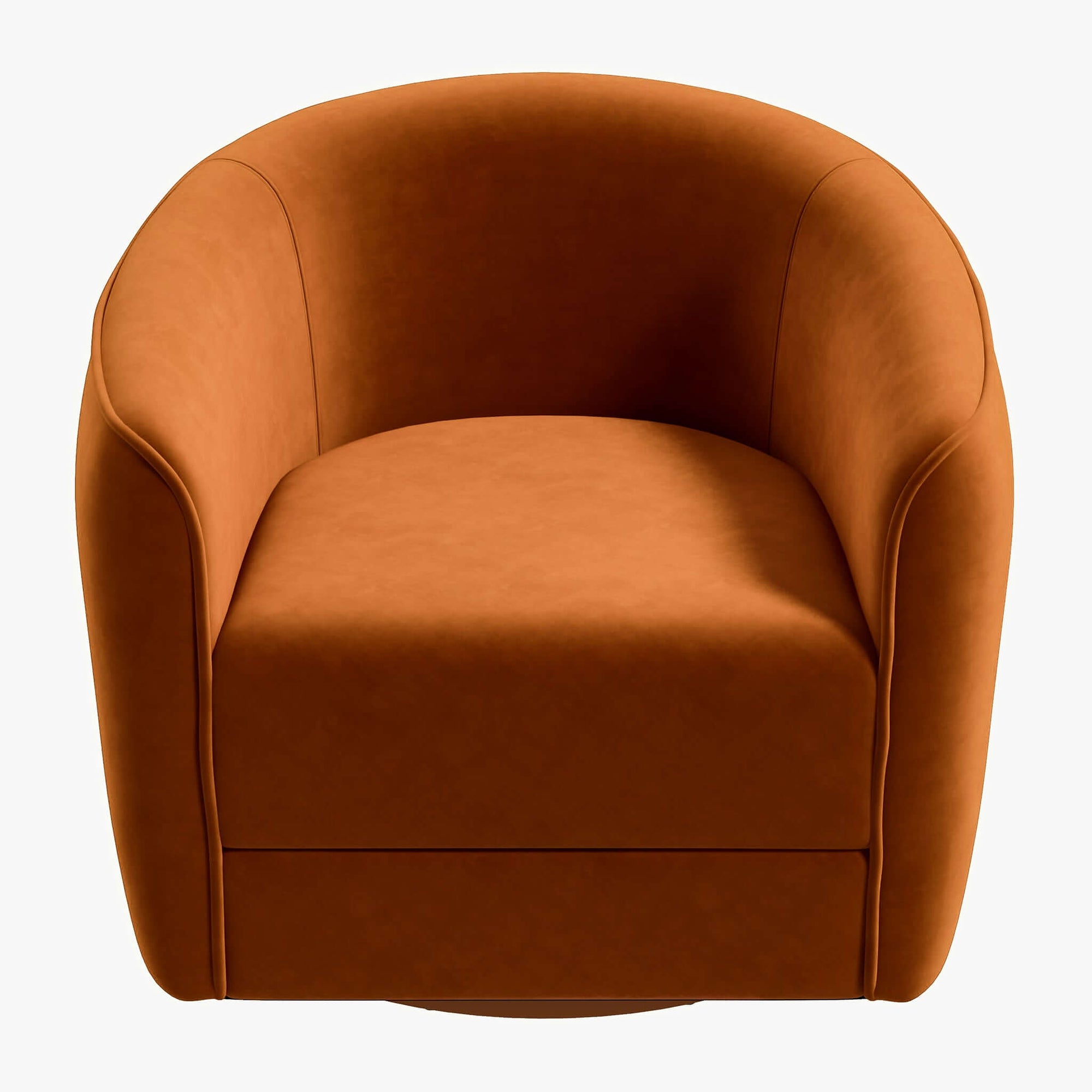 Luxury Burnt Orange Velvet Swivel Chair for Stylish Living Spaces