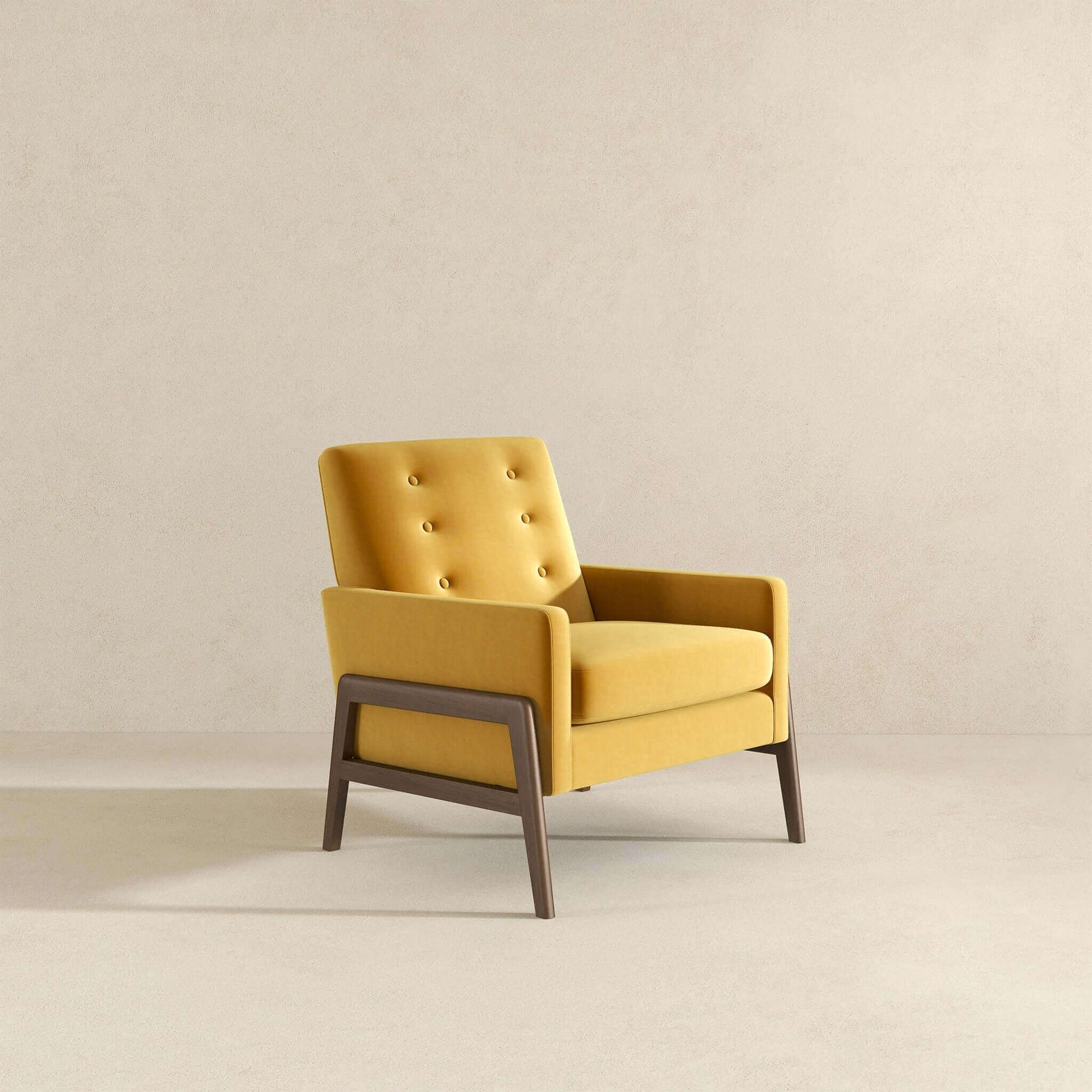 Luxury Dark Yellow Velvet Lounge Chair for Elegant Living Spaces