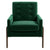 Luxury Solid Wood Green Velvet Lounge Chair for Elegant Living Spaces