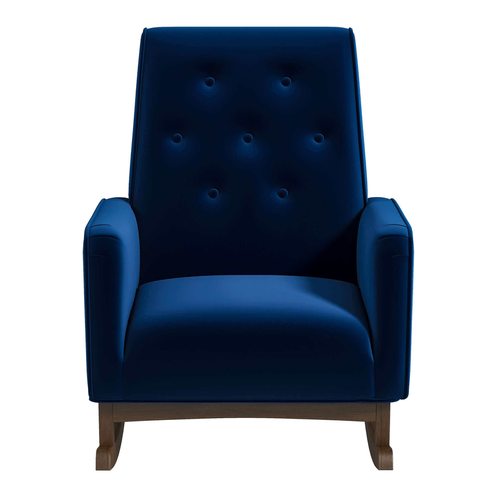 Luxury Dark Blue Velvet Rocking Chair for Elegant Living Spaces