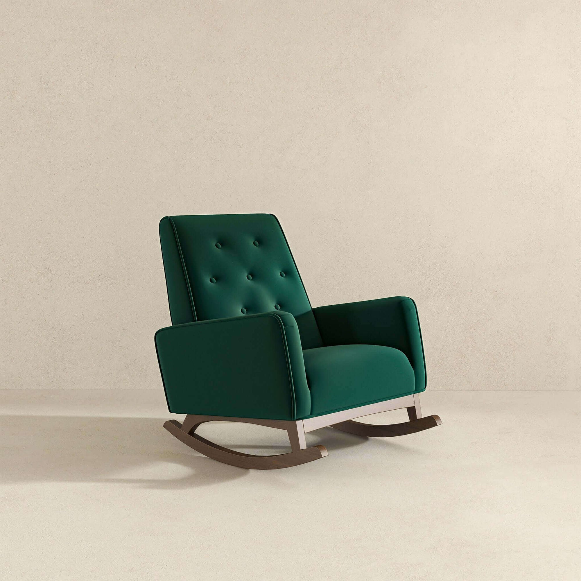 Elegant Green Velvet Rocking Chair for Cozy Living Spaces