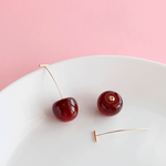 Load image into Gallery viewer, Dark Cherry Earrings Long Drop Earrings
