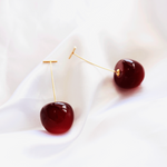 Load image into Gallery viewer, Dark Cherry Earrings Long Drop Earrings

