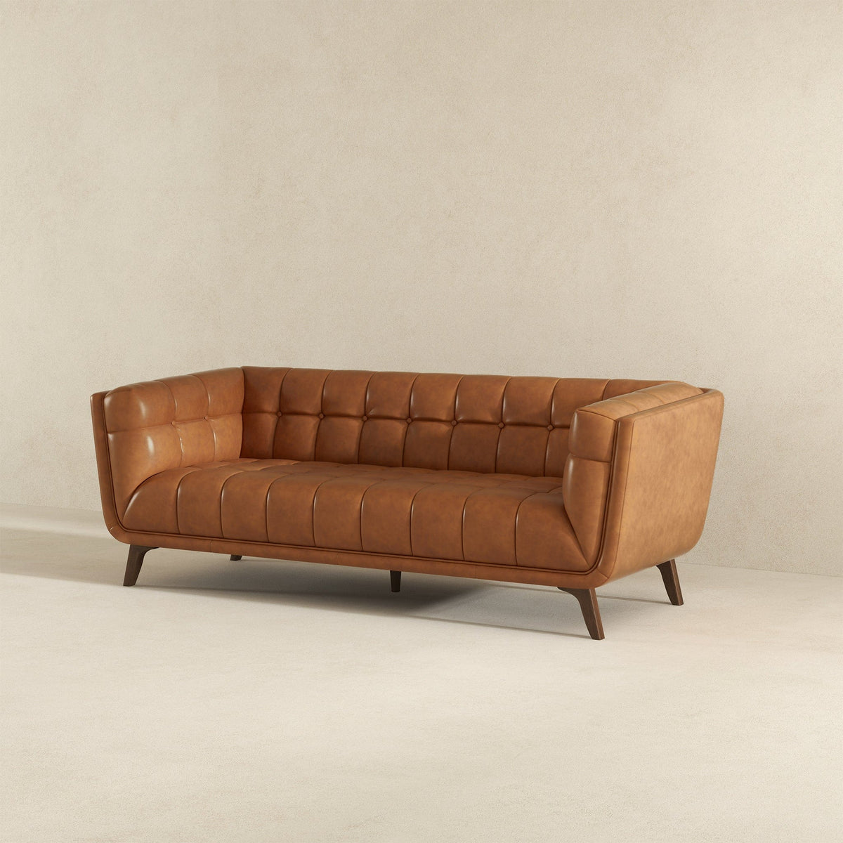 ARTISAN HOME Sofas Ellis 84" Cognac Leather Sofa