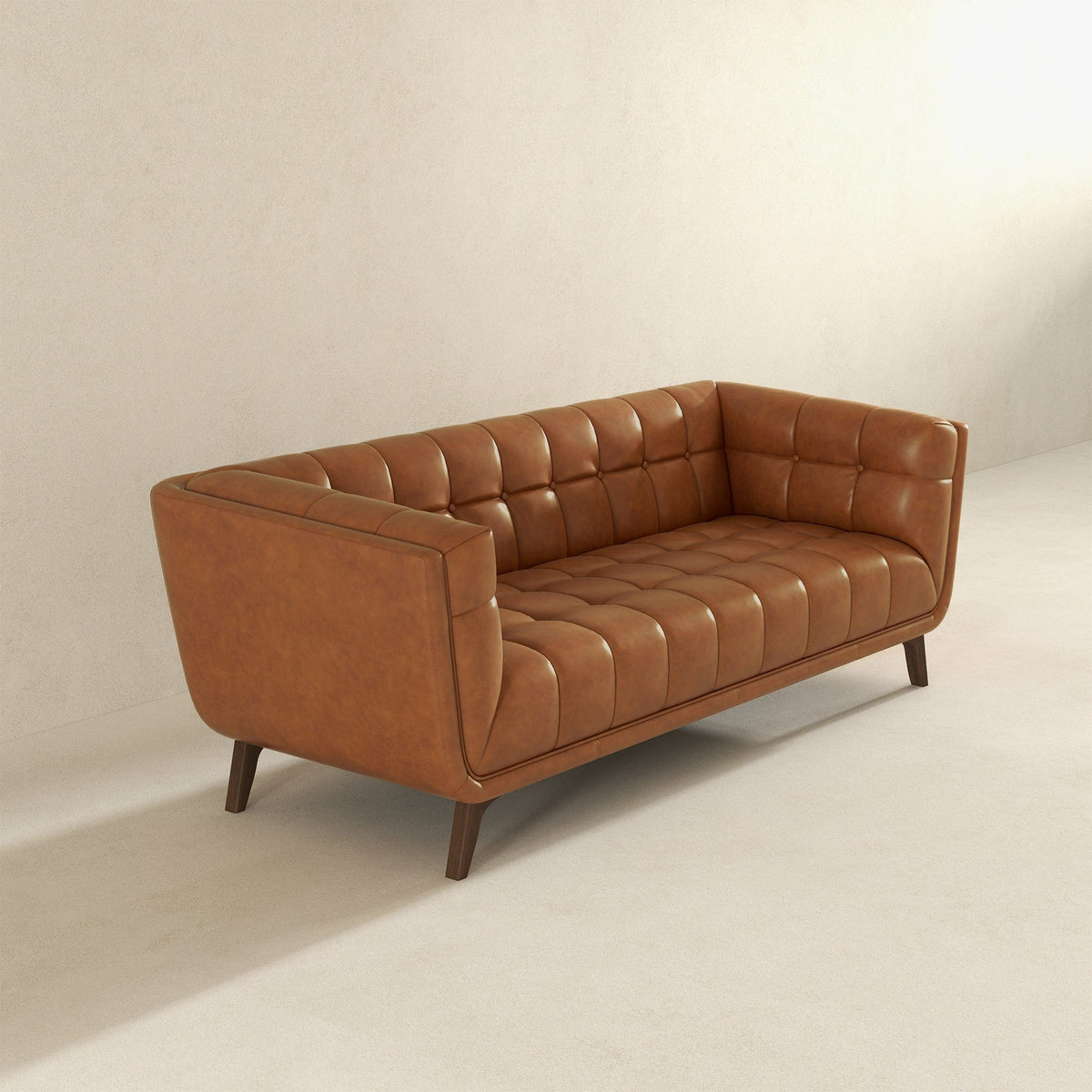 ARTISAN HOME Sofas Ellis 84" Cognac Leather Sofa