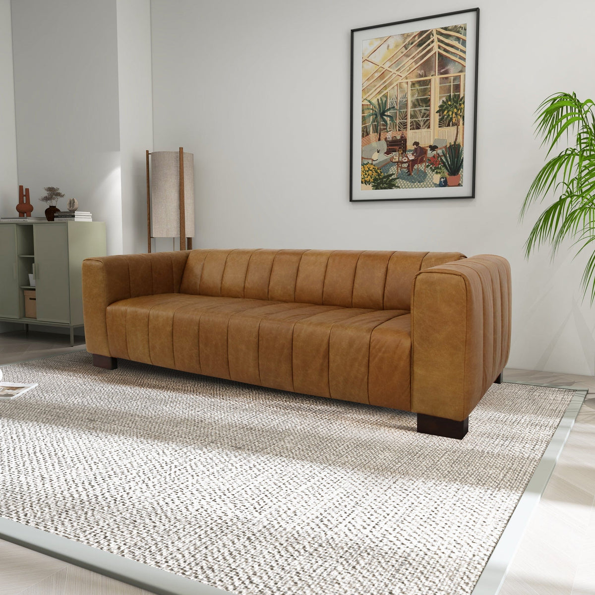 ARTISAN HOME Sofas Hudson Heritage Tan Leather Sofa