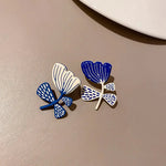 Load image into Gallery viewer, Artistic Blue &amp; White Floral Earrings
