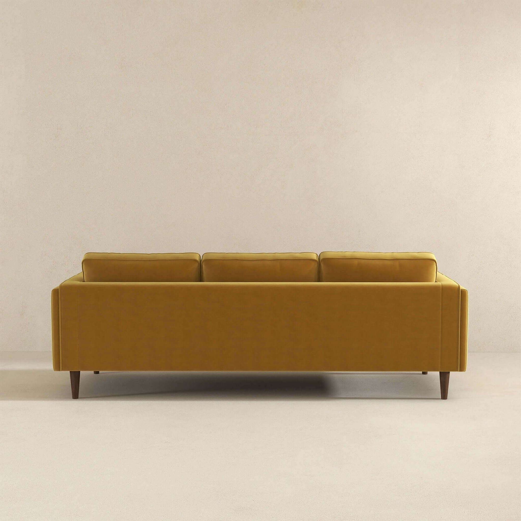 Ashcroft Imports Amber Mid Century Modern Yellow Luxury Modern Velvet Sofa