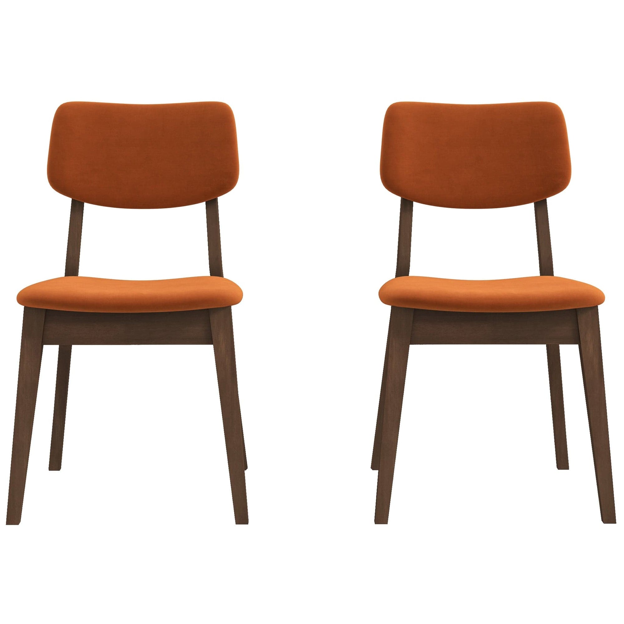 Ashcroft Imports Burnt Orange Velvet Solid Back Side Chair (Set Of 2)