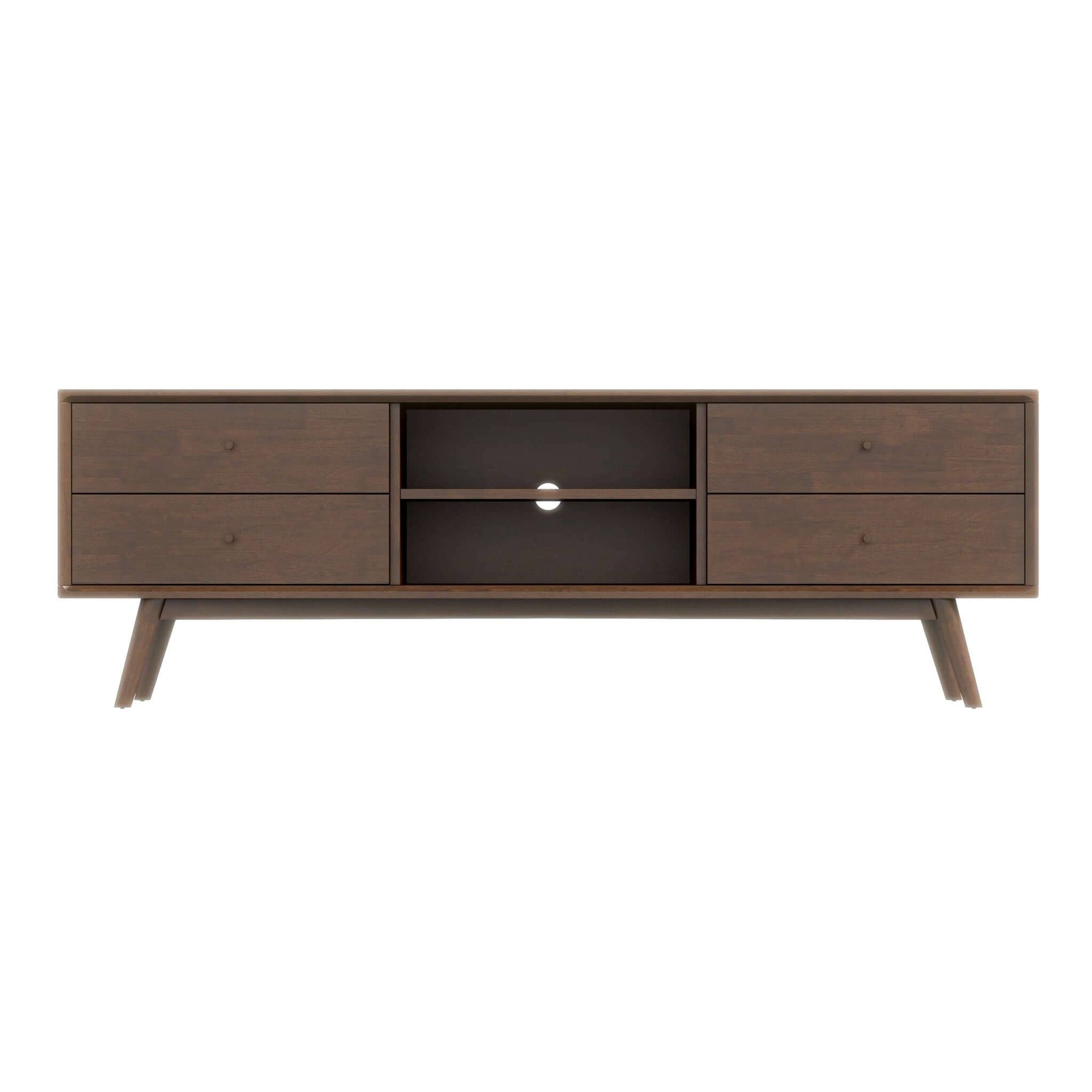 Ashcroft Imports Caroline Mid Century Modern Style Walnut TV Stand Up To 72"