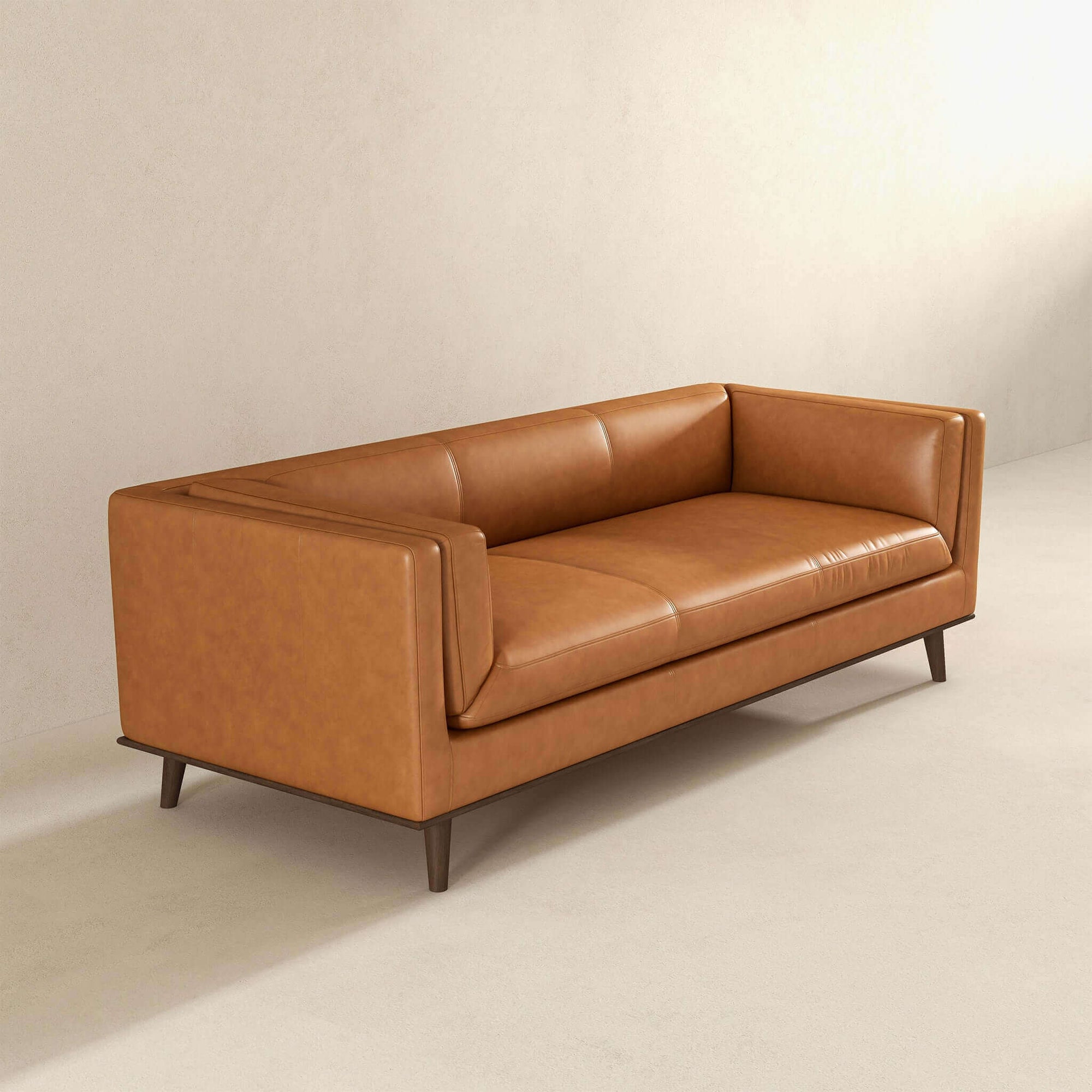 Ashcroft Imports Cassidy  Tan Genuine Leather Couch