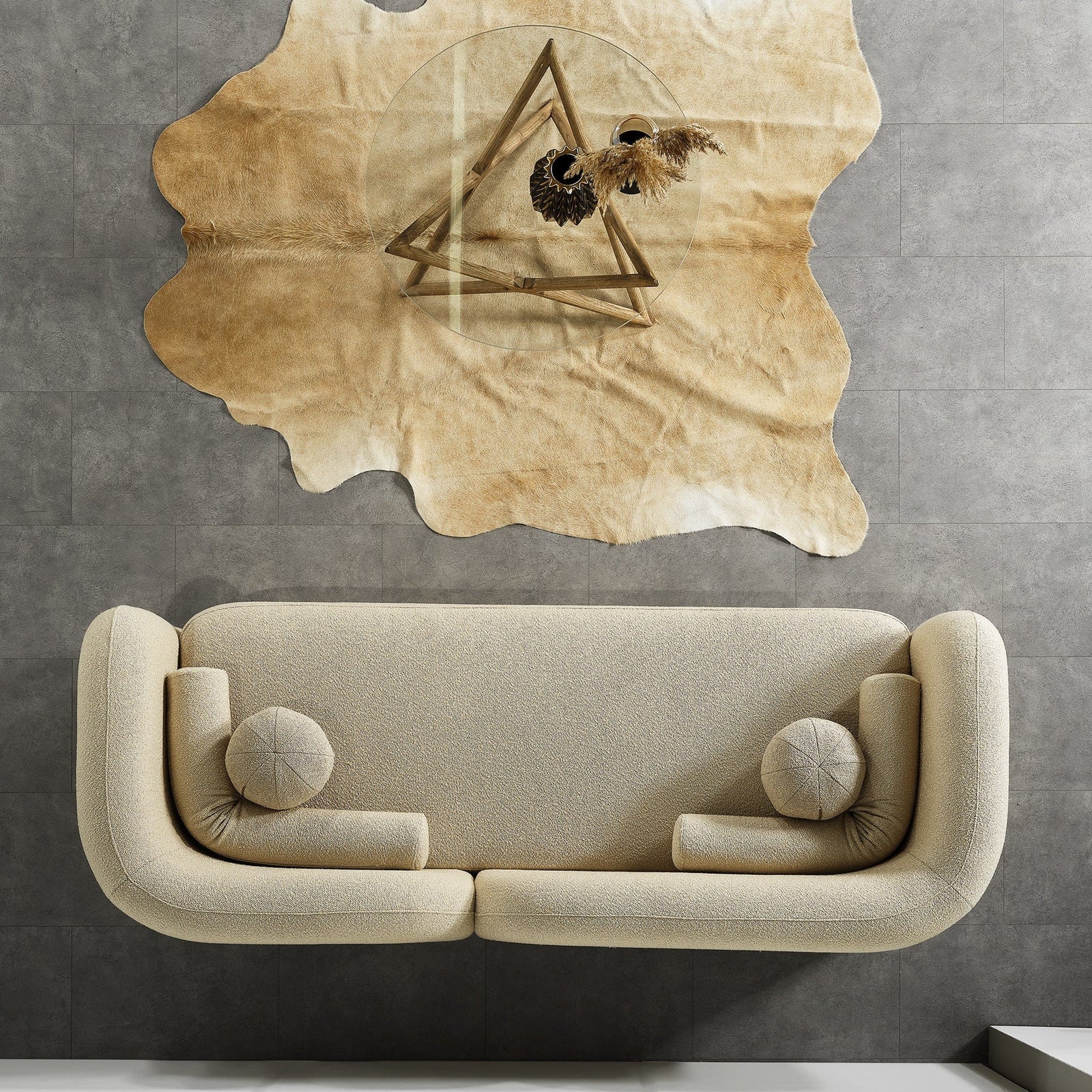 Ashcroft Imports Donna Japandi Style Boucle Sofa