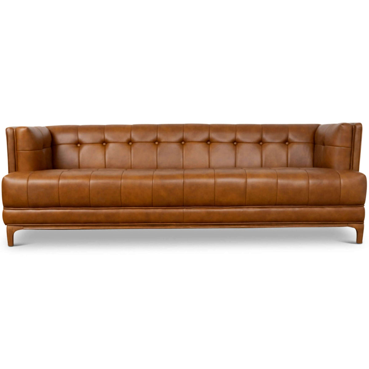 Ashcroft Imports Mara  Tufted Cognac Leather Sofa