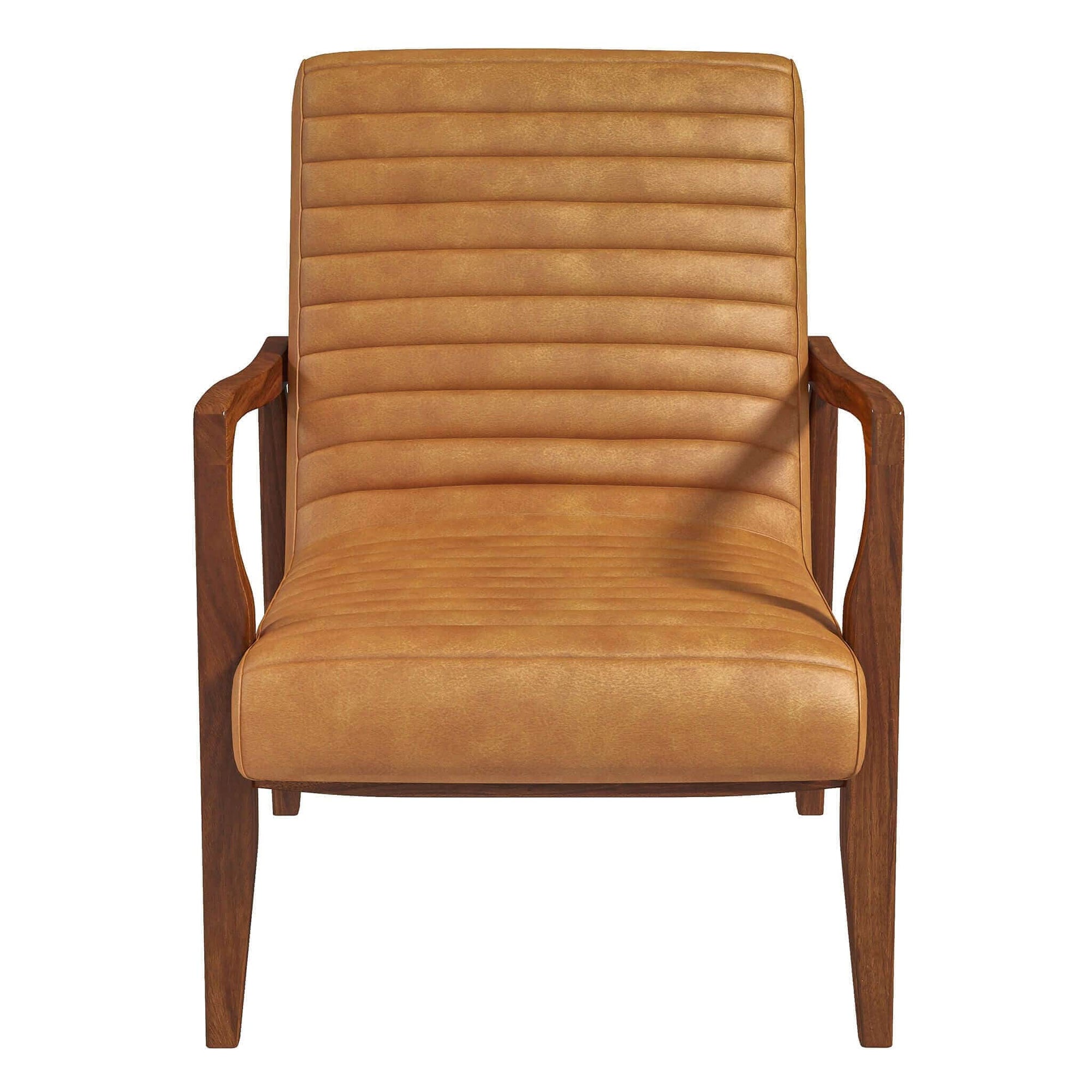 Ashcroft Imports Micah Genuine Tan Leather Accent Chair