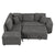 Dark Gray Chenille Pull-Out Sofa Bed with Storage Ottomans and Wireless Charger