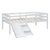 Twin Size Low Loft Bed with Slide, Ladder & Safety Guardrails in White