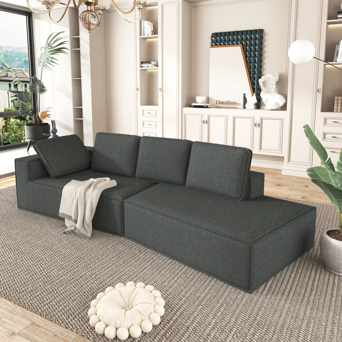 Marrakech Chaise Lounge Sofa in Gray