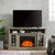 Classic TV Media Stand Modern Entertainment Console with 23 Inch Fireplace Inset for TV Up to 65 Inches In Gray Wash