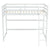 White Twin Size High Loft Bed with Inclined Ladder and Guardrails