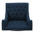 Upholstered Wingback Chair In Navy Blue Linen