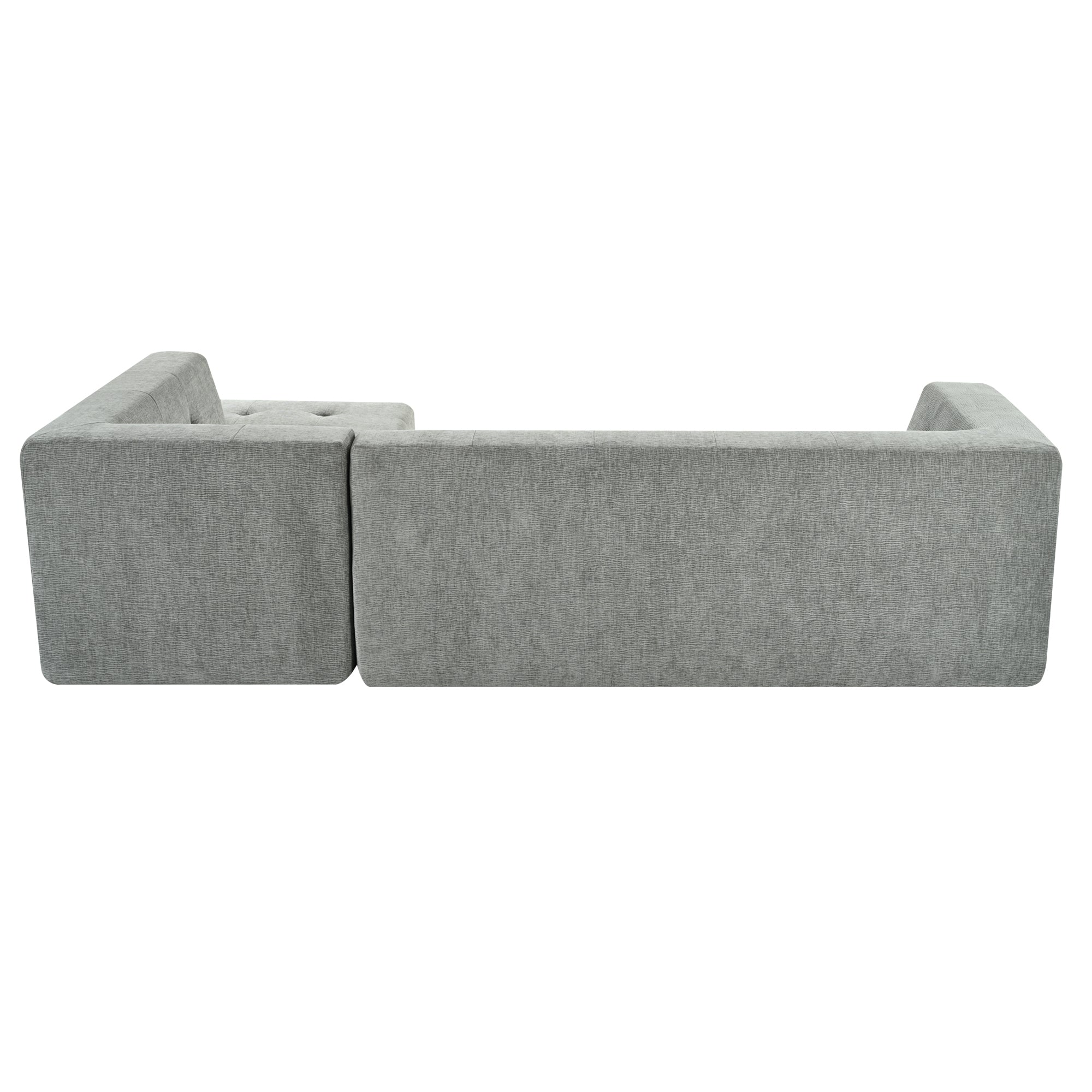 Mombasa 3-Seat Chenille Sofa in Light Gray