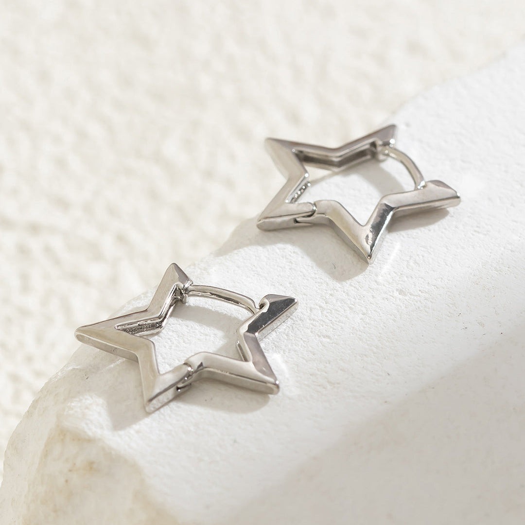Star Huggie Earrings Star Hoop