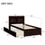 Twin Bed with Trundle and Bookcase Headboard in Espresso