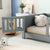 Gray Twin-Size Toddler Floor Platform Bed with Built-in Book Storage and Safety Guardrails