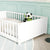 White Twin Toddler Floor Platform Bed with Built-in Book Storage Rack