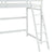 White Twin Size High Loft Bed with Inclined Ladder and Guardrails