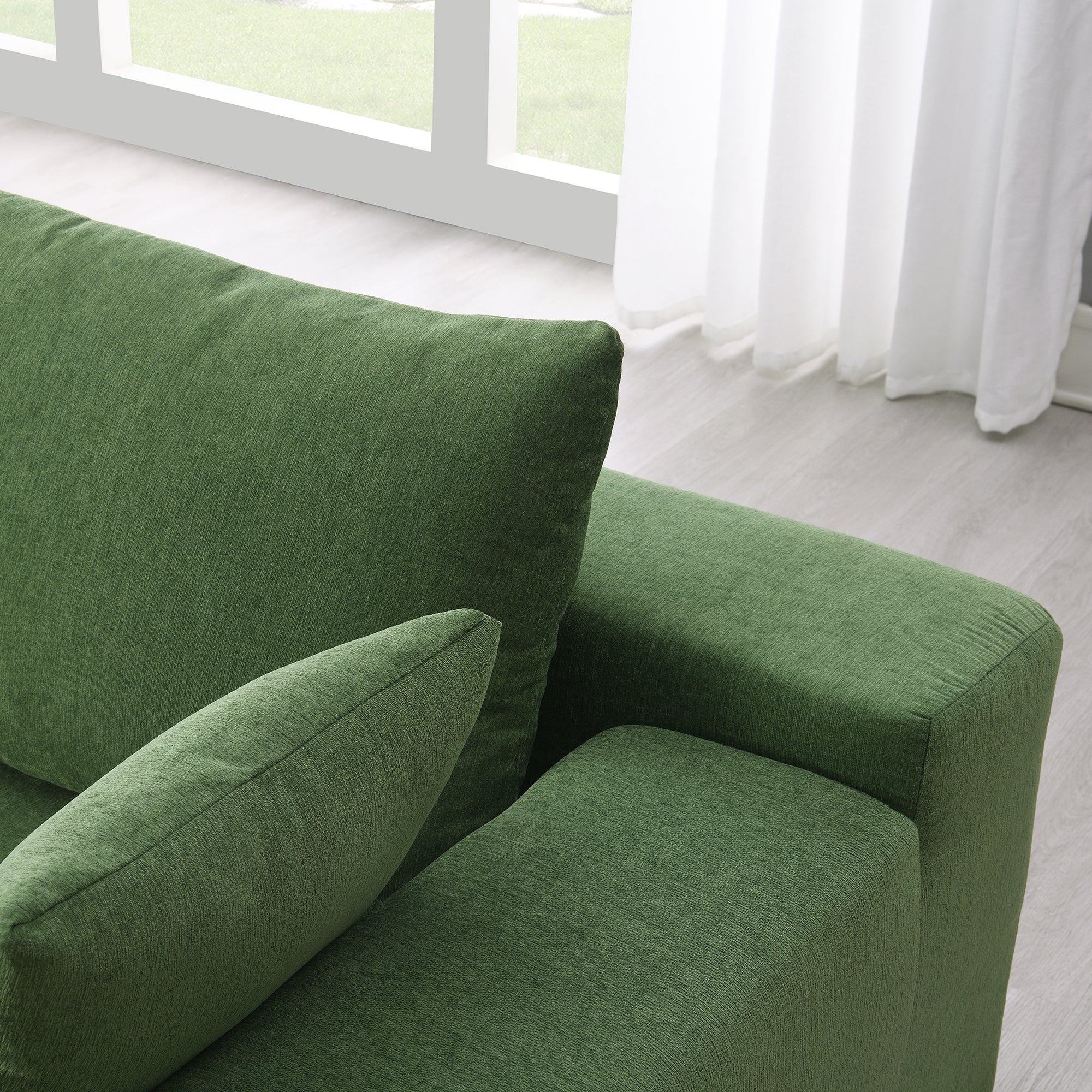 Addis 4-Seat Modular Convertible Sofa in Green