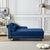 Navy Blue Velvet Chaise Lounge With Storage Compartment