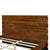 Brown Full Mid-Century Modern Solid Wood Bed with Six-Piece Headboard