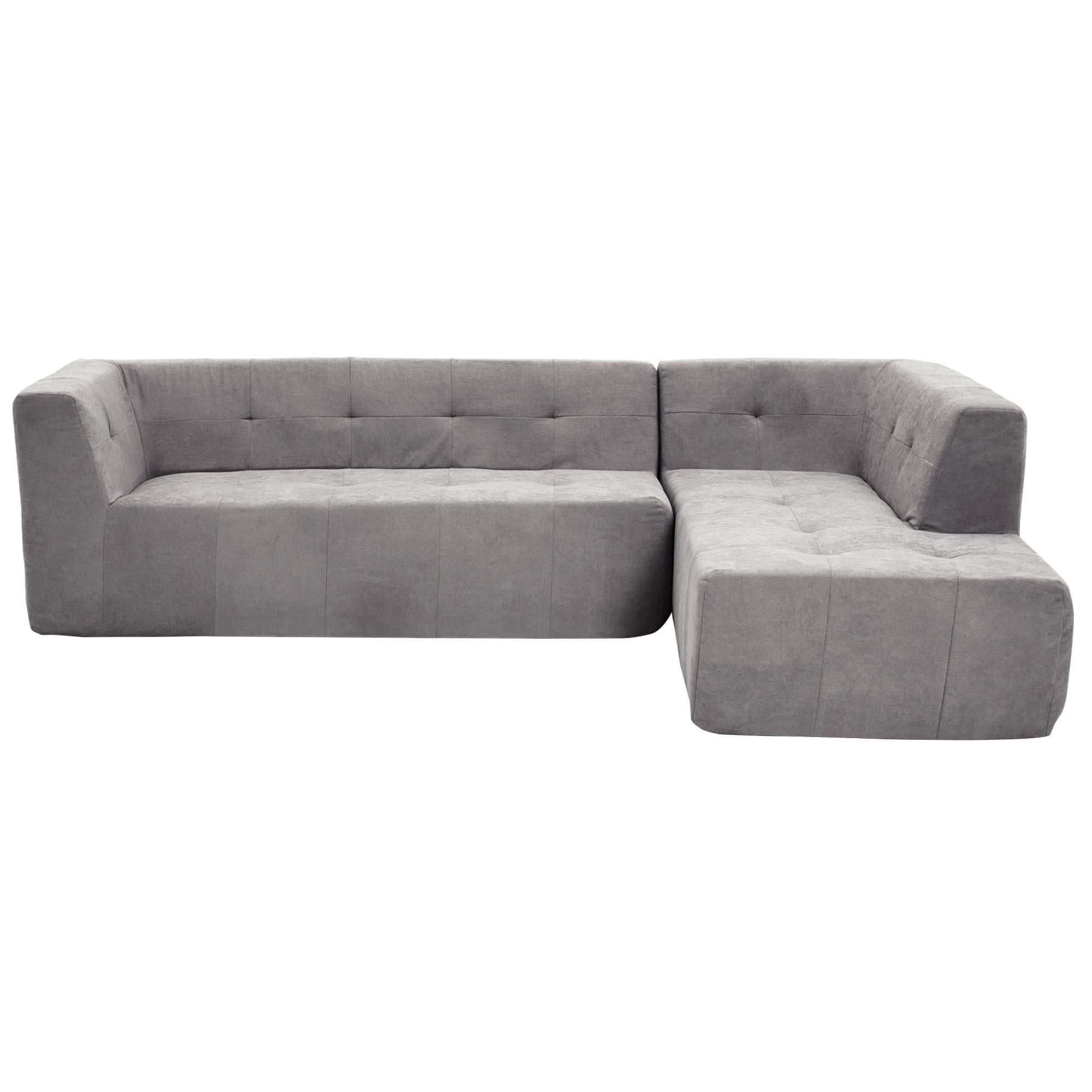 Mombasa 3-Seat Modern Compressed Sofa in Light Gray