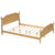 Traditional Queen Size Rattan Bed Frame in Antique Walnut