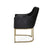 Black Altay Velvet Modern Glam Accent Chair with Gold Accents