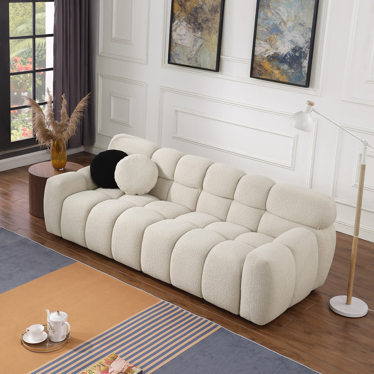 Deep Beige Boucle Marshmallow Sofa