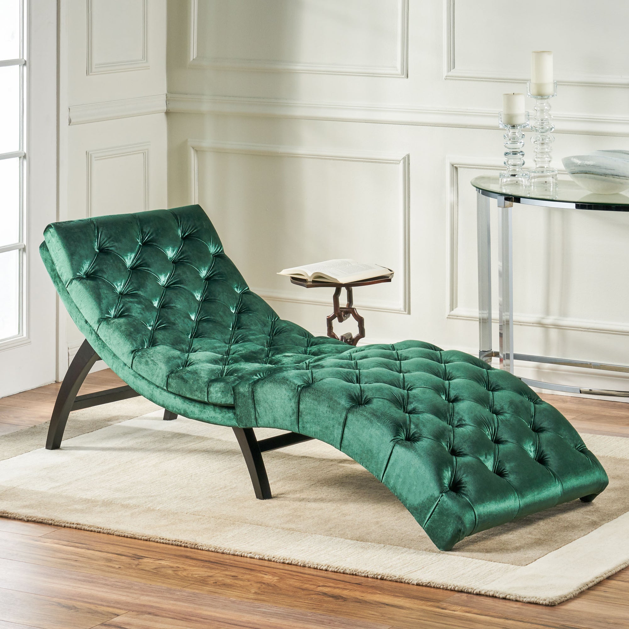 Emerald Altay Velvet Chaise Lounge