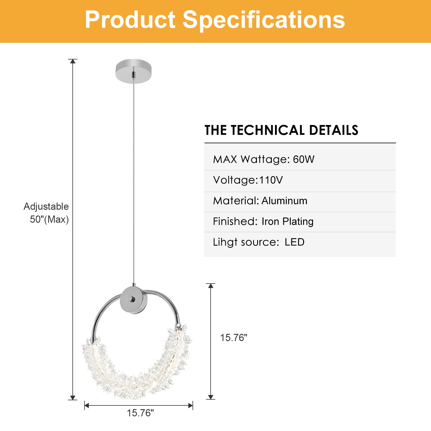 Aestin's Modern Crystal LED Pendant Chandelier