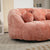 Pink Chenille Bean Shape 2-Seater Lazy Sofa