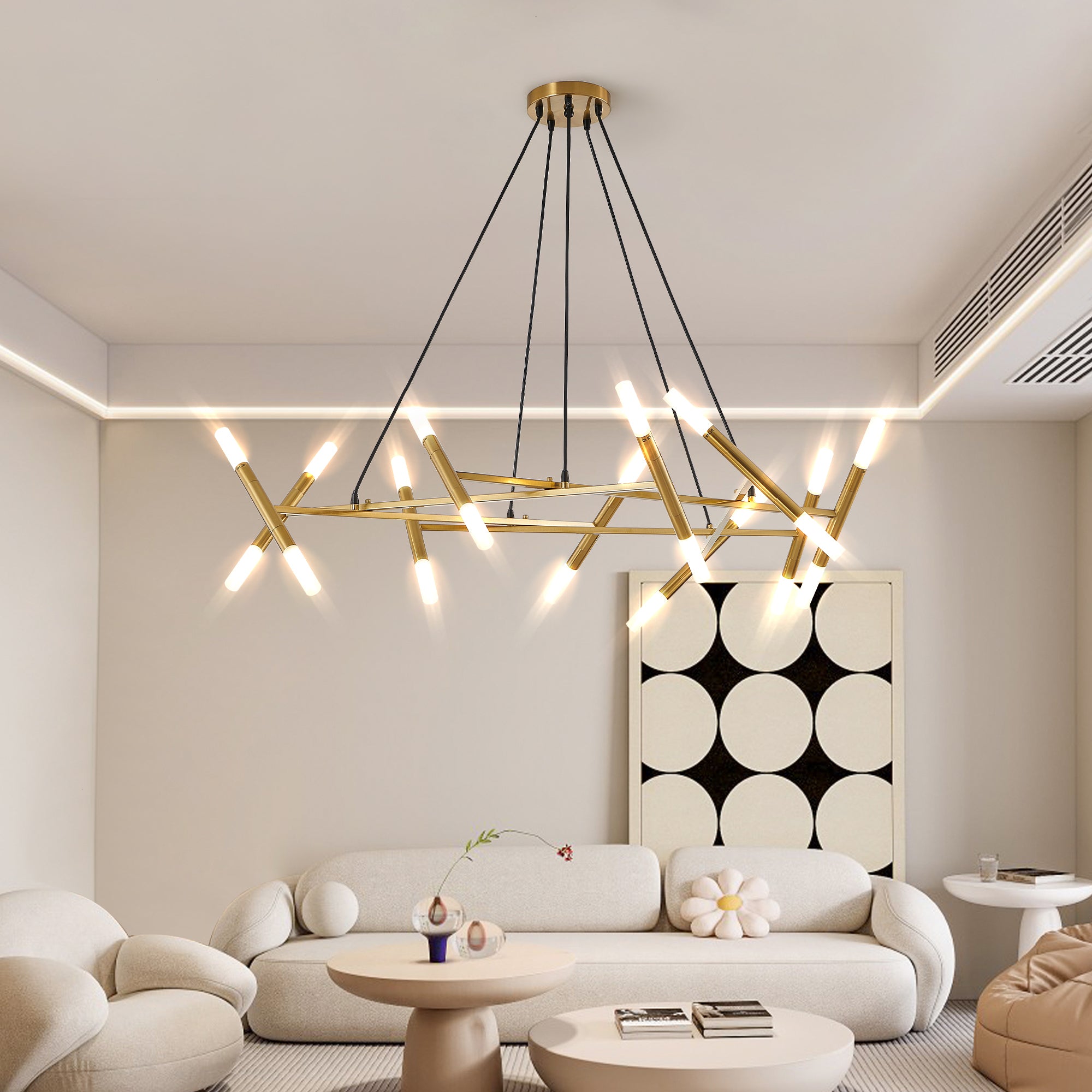 Golden Modern Chandelier Light Fixture