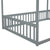 Full Size Canopy Frame Floor Bed with Fence and Guardrails in Gray