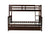 Espresso Twin Over Full Rubber Wood Bunk Bed with Trundle and Detachable Design