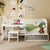 Wooden Twin Size Daybed with Storage Shelves and Study Desk In White